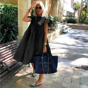 Frumoasă rochie pliată de culoare solidă