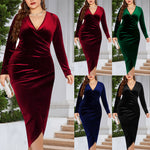 Încarcă imaginea în vizualizatorul Galerie, Rochie sexy din catifea cu decolteu in V
