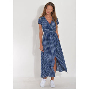 Rochie maxi cu decolteu in V si imprimeu