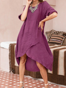 rochie din bumbac cu decolteu rotund