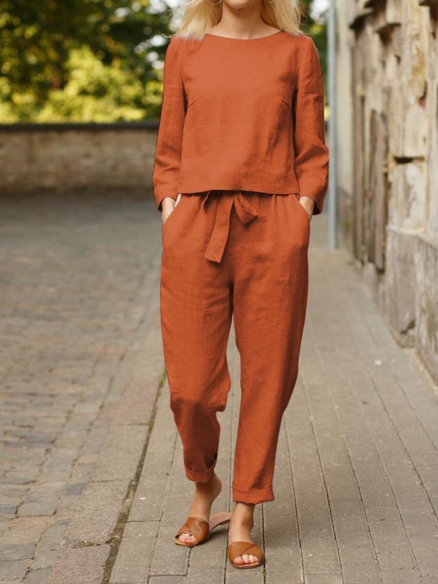 Set de două piese costum de agrement pentru femei de culoare uni