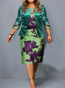 Cardigan cu maneca lunga si rochie paisley